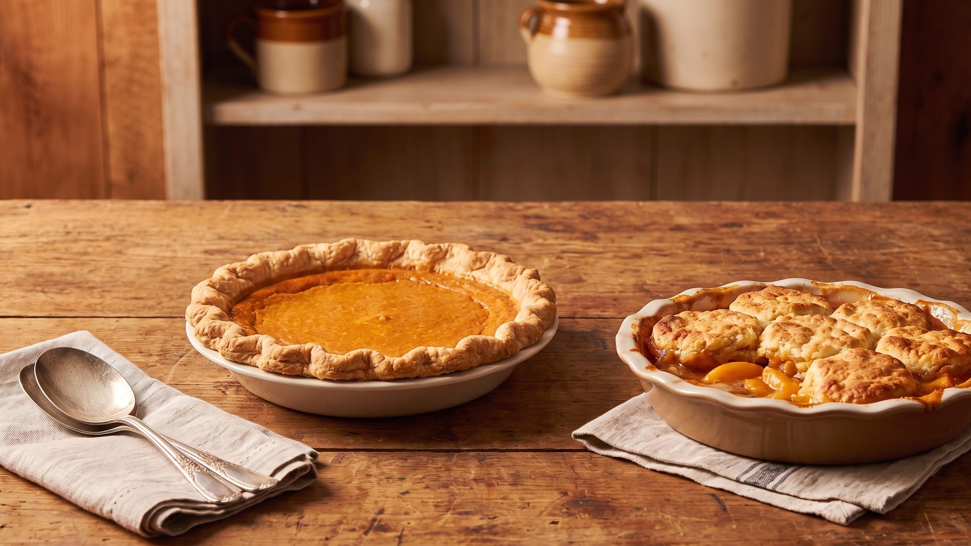 Pies, cobblers, and banana pudding